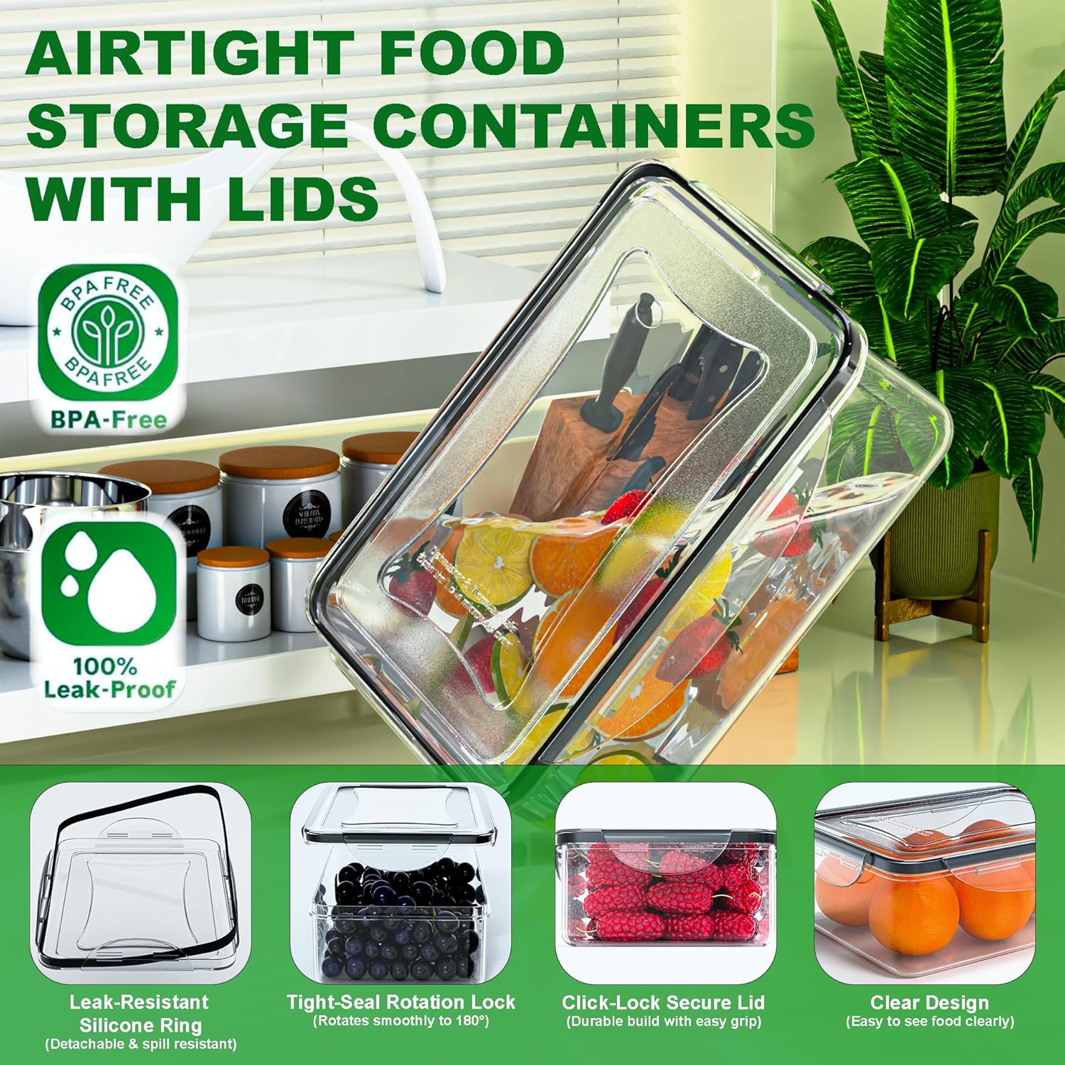 Panxenaulos 54 Pcs Food Storage Containers with Lids Airtight, (27 Containers &27 Lids) Reusable BPA-Free Plastic Food Containers for Kitchen Organization, Leak Proof Freezer/Microwave Safe Meal Prep Lunch Boxes