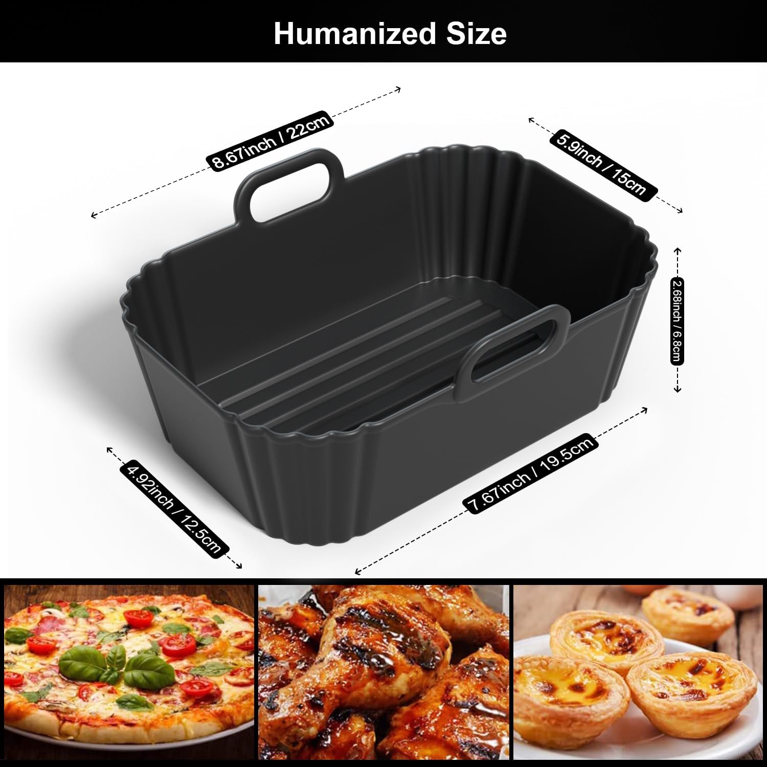 Silicone Air Fryer Liners 2 Pack, Reusable Liners for Ninja Air Fryer Accessories, Compatible with Ninja Foodi DZ201 DZ401 6-in-1 8-10QT Air Fryer Basket