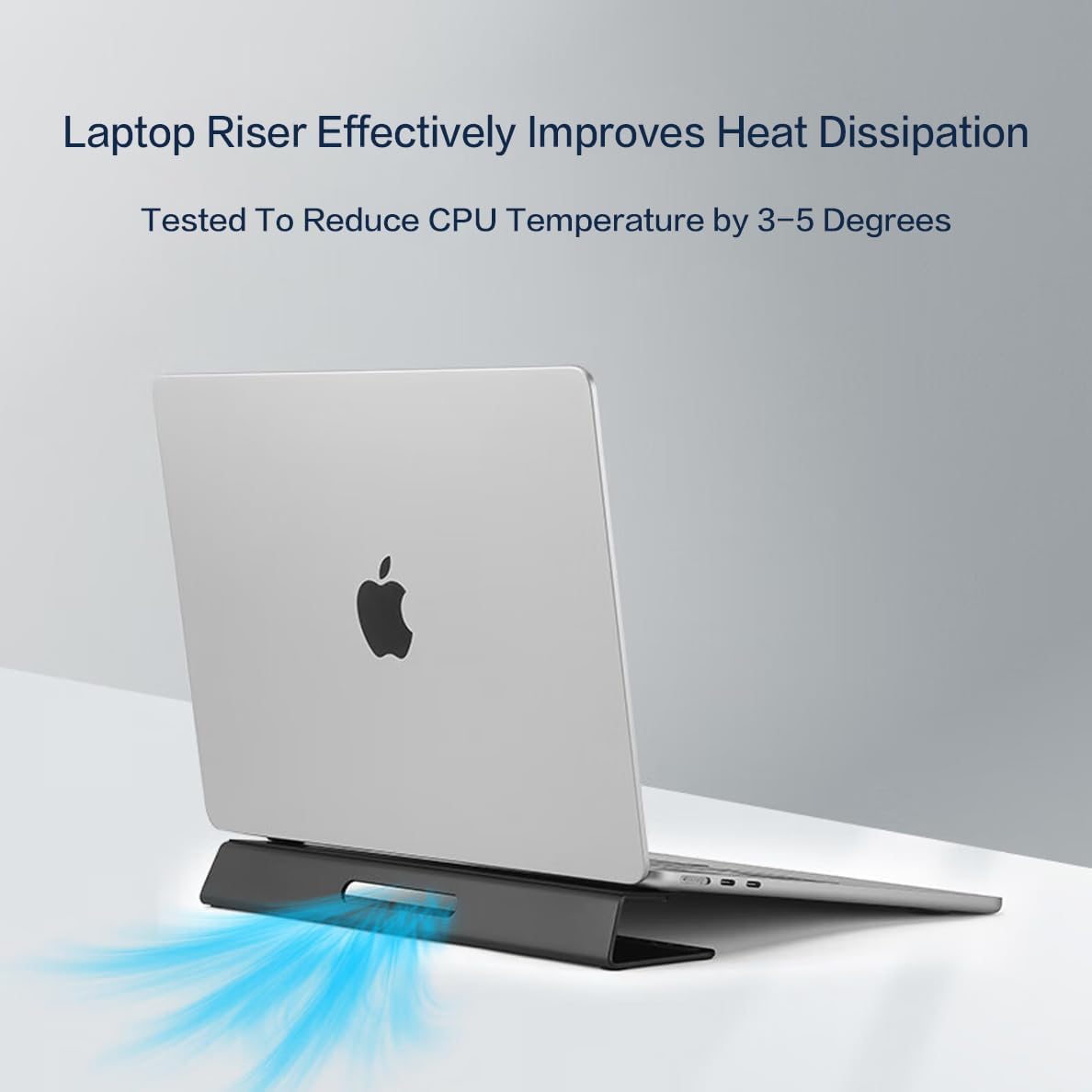 Laptop Cooling Stand Aluminium- Improved Cooling, Ergonomics, Stability, and Versatility - Compatible with MacBook and All Laptop, with Ruler thumbnail 3