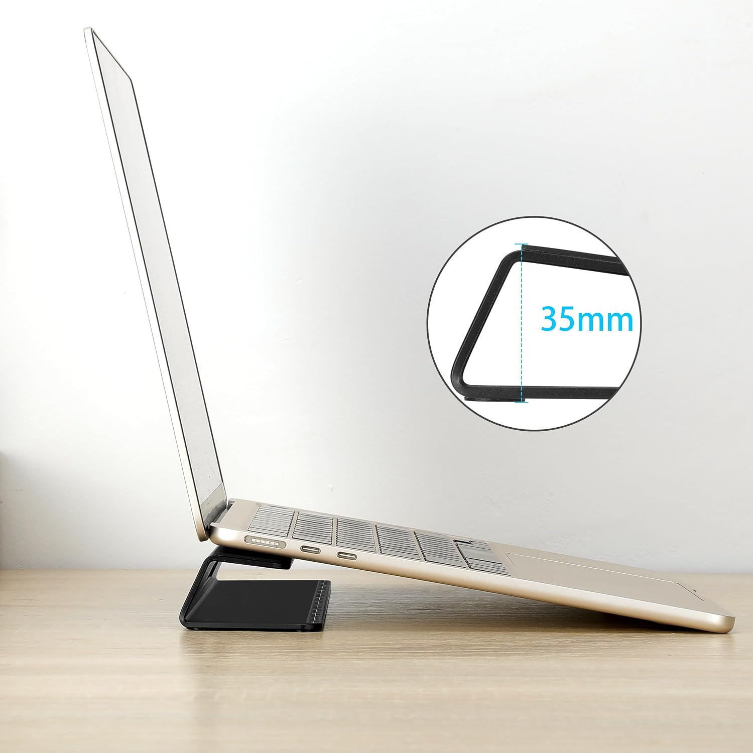 Laptop Cooling Stand Aluminium- Improved Cooling, Ergonomics, Stability, and Versatility - Compatible with MacBook and All Laptop, with Ruler thumbnail 4
