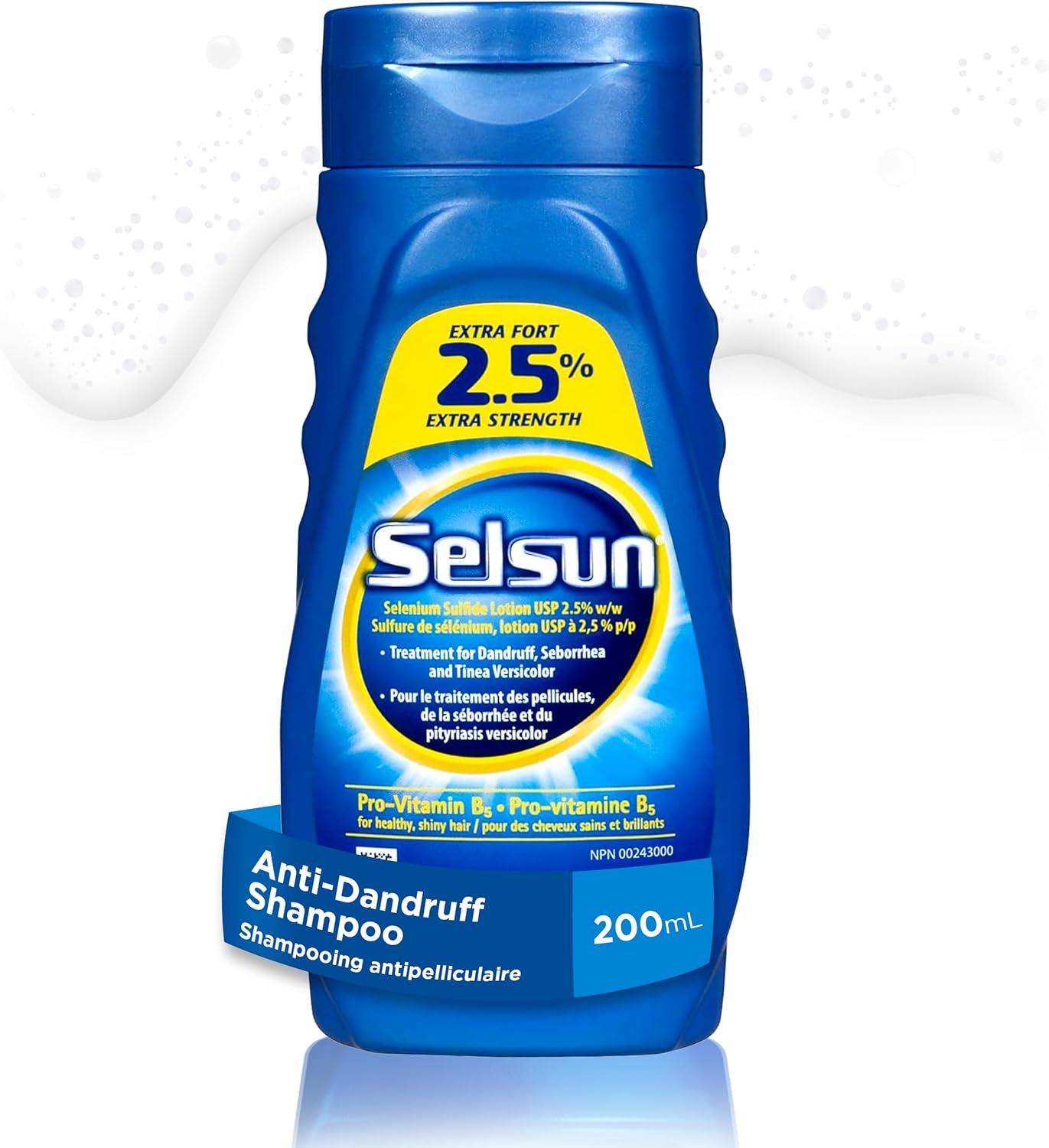 Selsun Blue Anti-Dandruff Shampoo, 200mL, Dandruff Treatment with 2.5% Extra Strength Selenium Sulfide and Pro-Vitamin B5 thumbnail 1