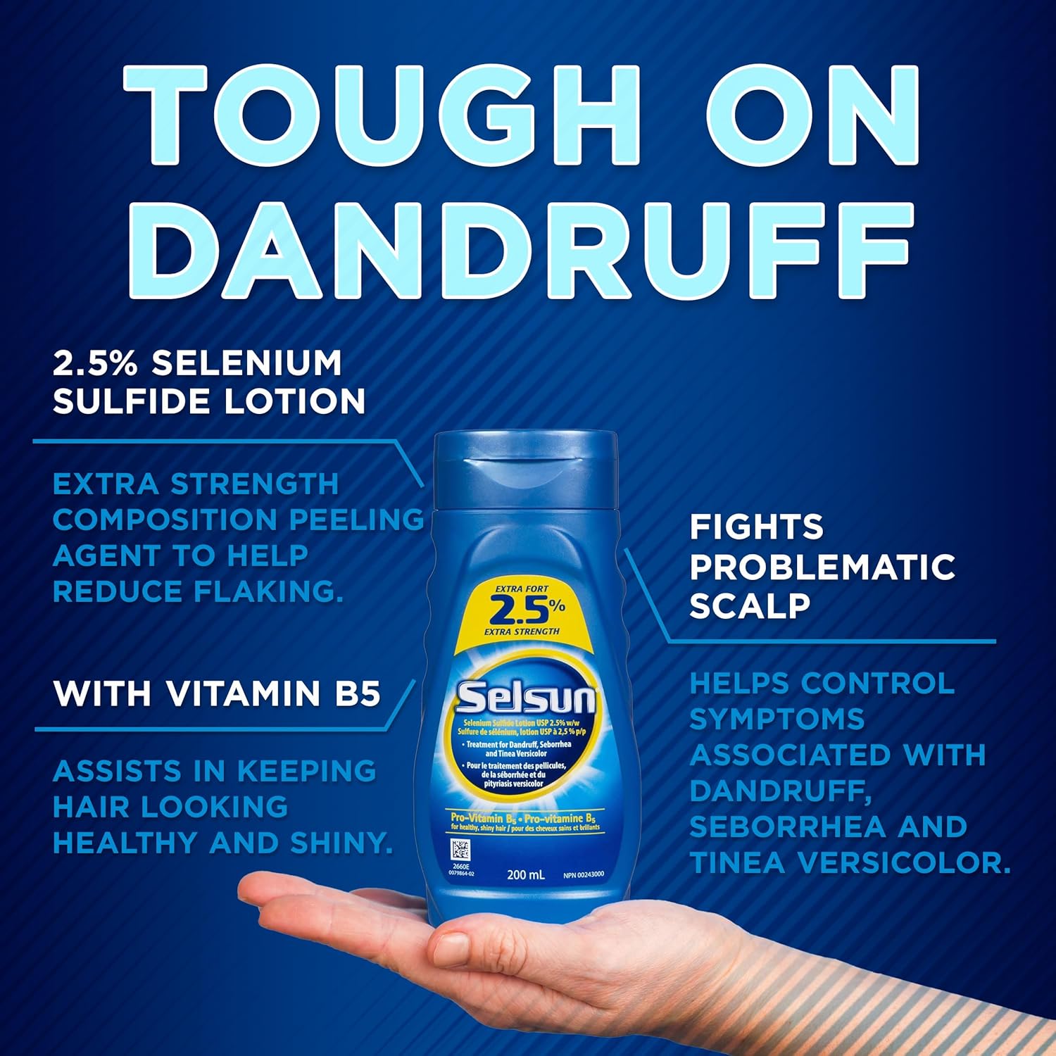 Selsun Blue Anti-Dandruff Shampoo, 200mL, Dandruff Treatment with 2.5% Extra Strength Selenium Sulfide and Pro-Vitamin B5 thumbnail 2