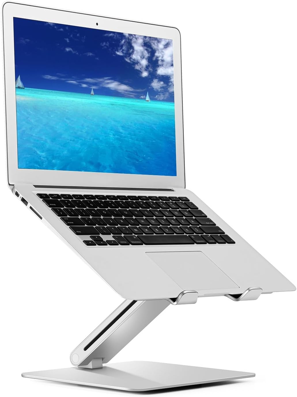 SHOPPINGALL Adjustable and Foldable Laptop Stand, Ergonomic and Portable Aluminum Laptop and Tablets Riser for Desk, Fits All Laptops and Notebooks and Tables up to 17 Inch - SA-LS thumbnail 1