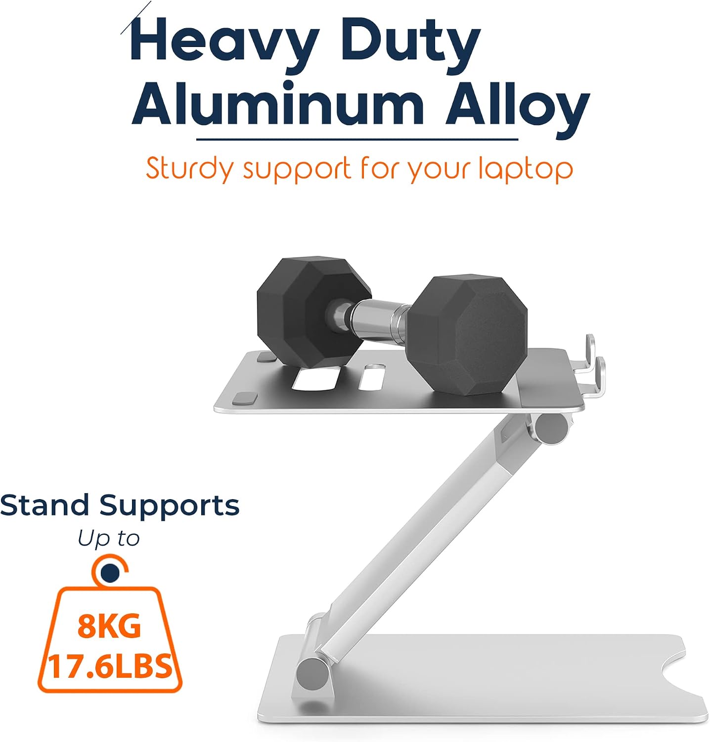 SHOPPINGALL Hight Adjustable and Foldable Laptop Stand, Ergonomic and Portable Aluminum Laptop and Tablets Riser for Desk, Fits All Laptops and Notebooks and Tablets up to 17 Inch 