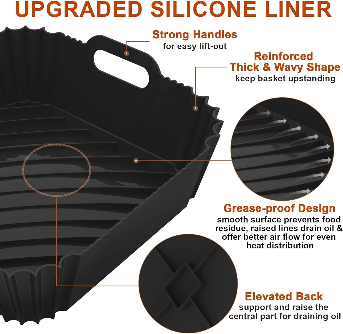 Liners silicone réutilisables pour air fryer