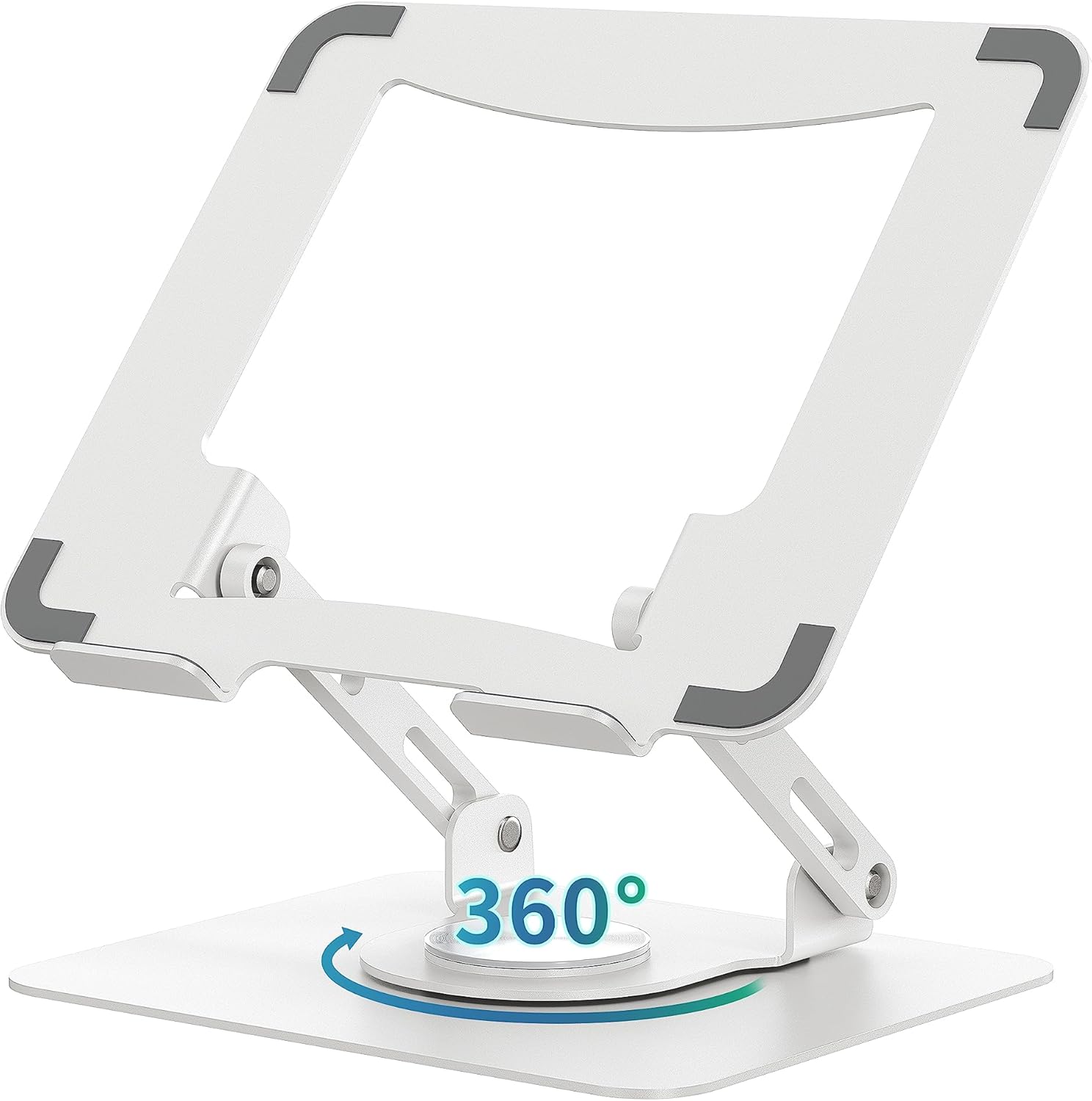 SOUNDANCE Laptop Stand with 360° Rotating Base, Ergonomic Computer Riser for Desk, Adjutable Height Muti-Angle, Foldable Laptop Mount, Stable Metal Holder Support 10-15.6" Notebook thumbnail 1