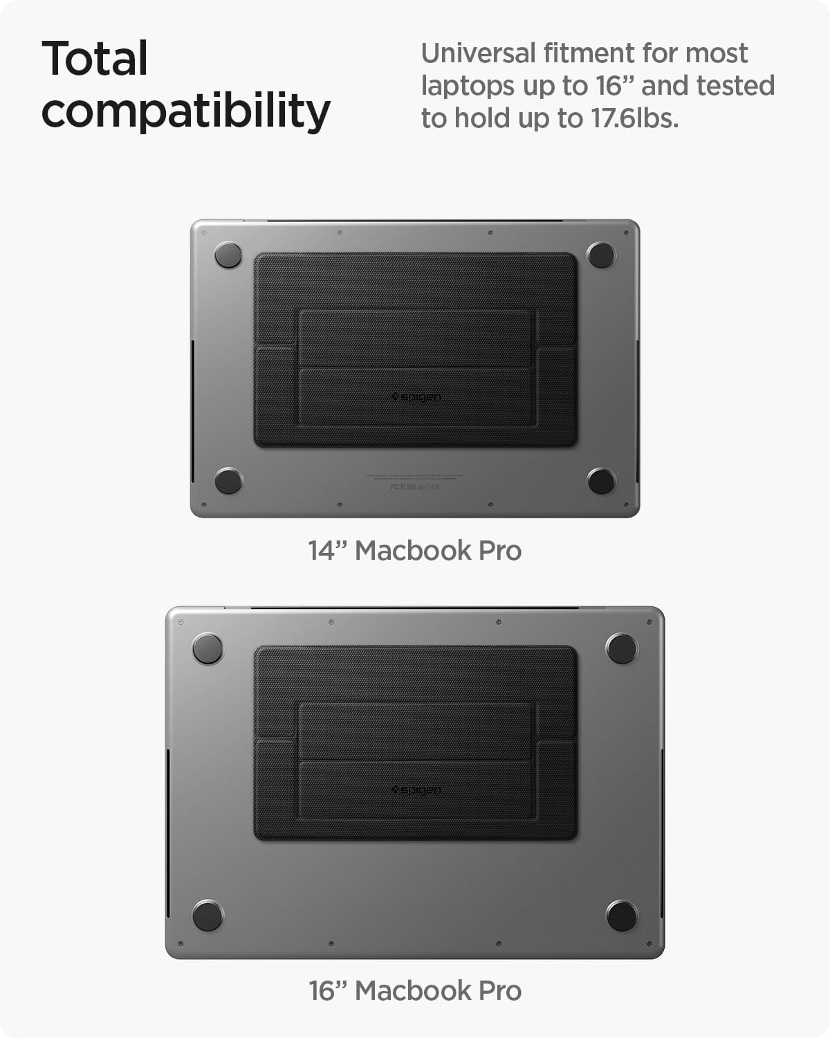 Spigen Slim Fold Laptop Stand Foldable Portable Ergonomic Angle Lift Anti-Slip Compatible with MacBook Neo, MacBook Air, MacBook Pro 11"-16" and More - Black (LD201-S1) thumbnail 2