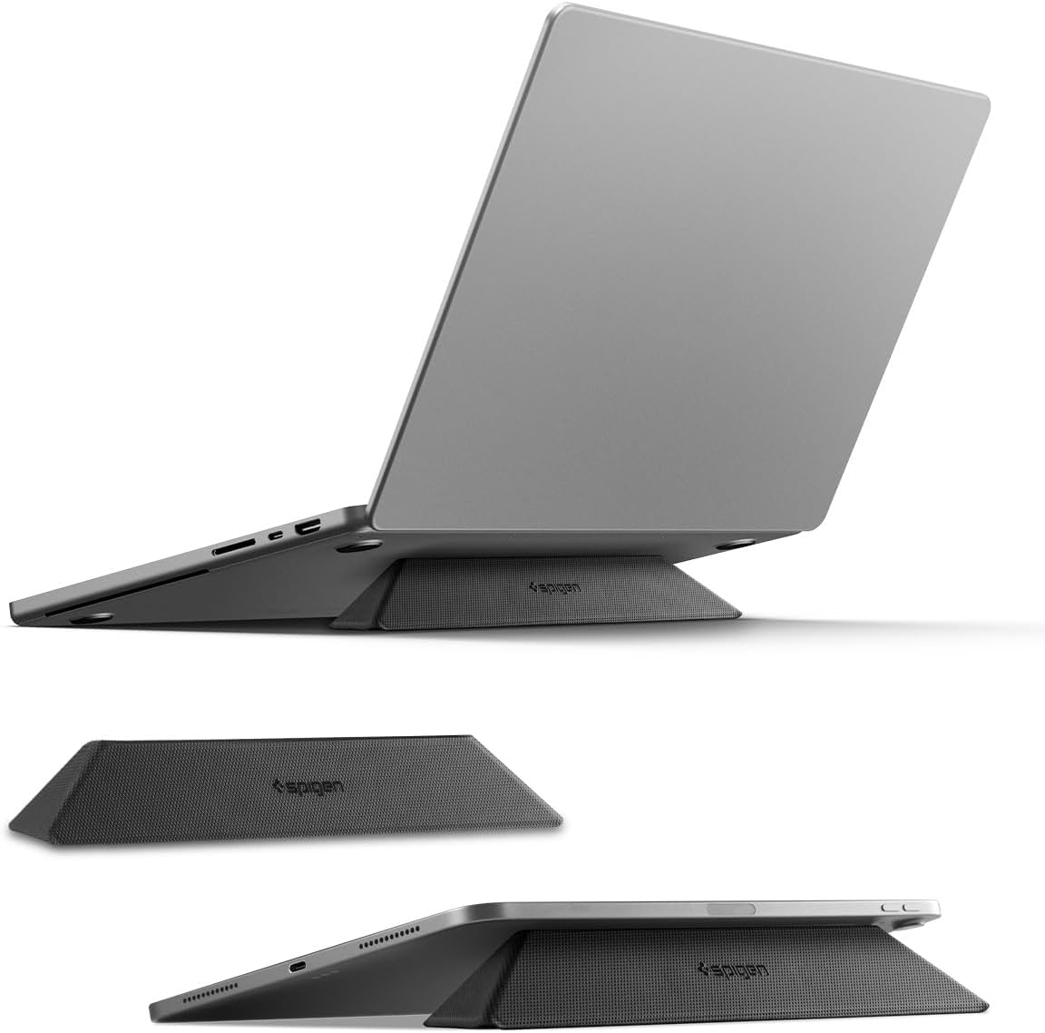Spigen Slim Fold Portable Laptop Stand Keyboard Riser Foldable Ergonomic Angle Lift Anti-Slip Compatible with MacBook Neo, MacBook Air, MacBook Pro 11"-16" and iPad/Air/Pro and Mor thumbnail 1
