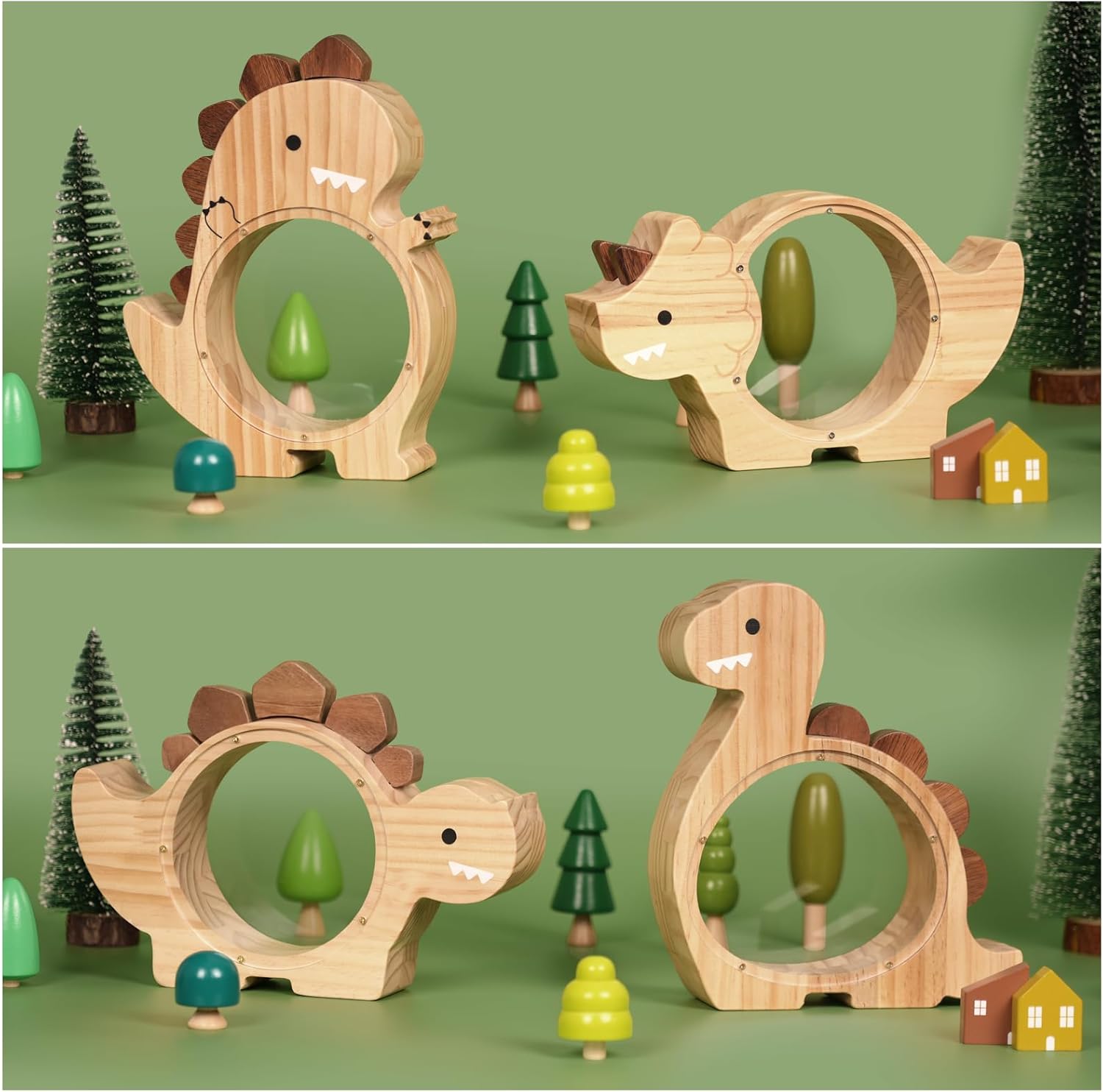Tirelire dinosaure en bois Summidate