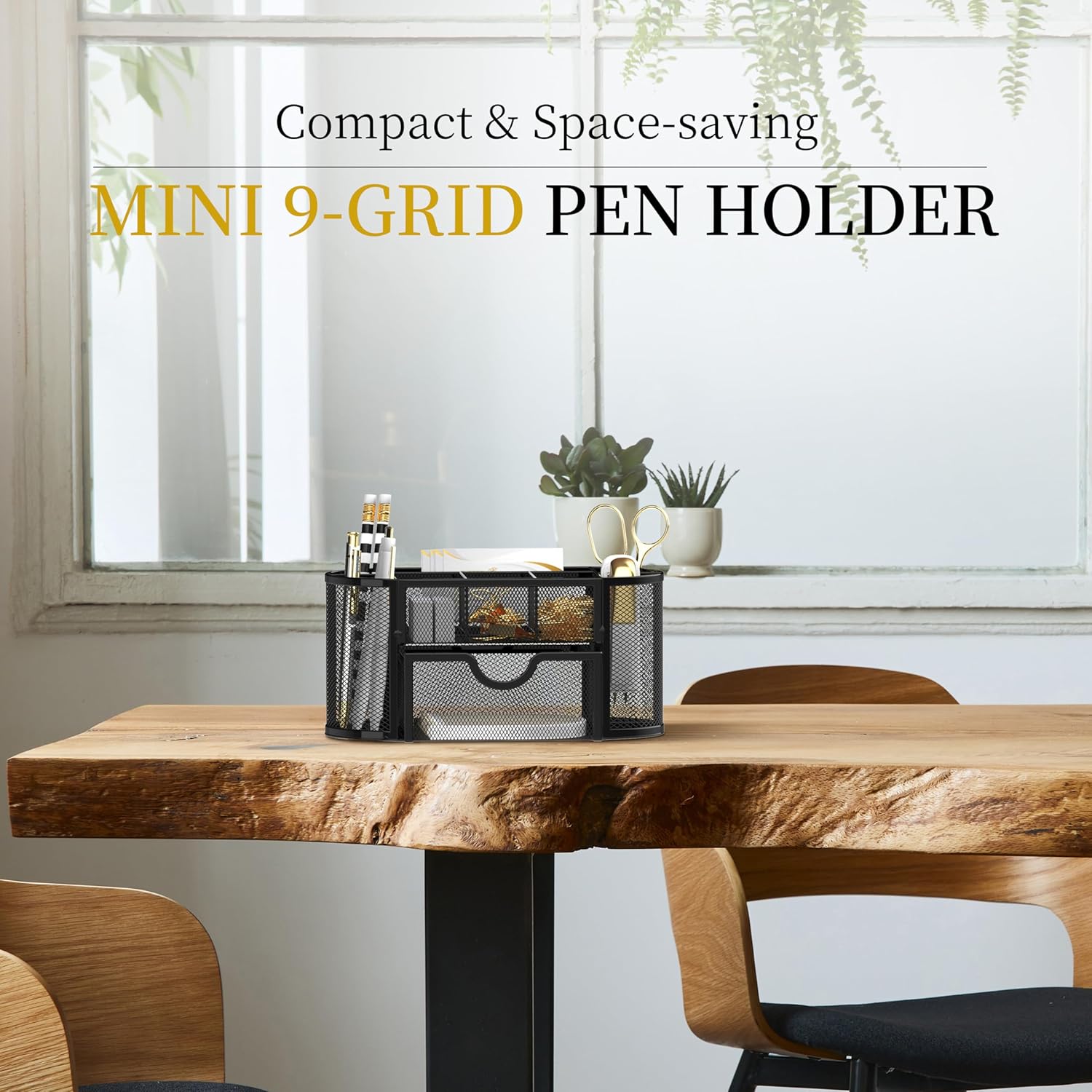 Organisateur de bureau en métal mesh avec tiroirs