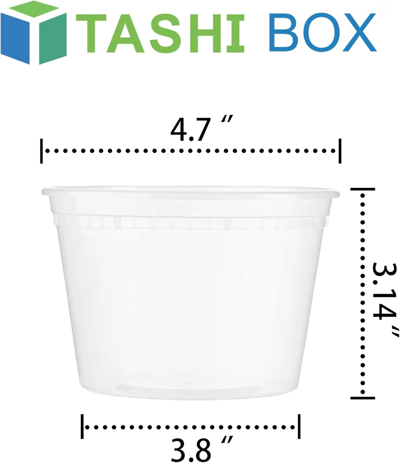 TashiBox 50 Sets 16 Oz Plastic Deli Containers with Lids - Food Storage Containers with Lids - Clear Airtight Meal Prep Containers, BPA Free, Stackable, Leakproof, Microwave and Fr