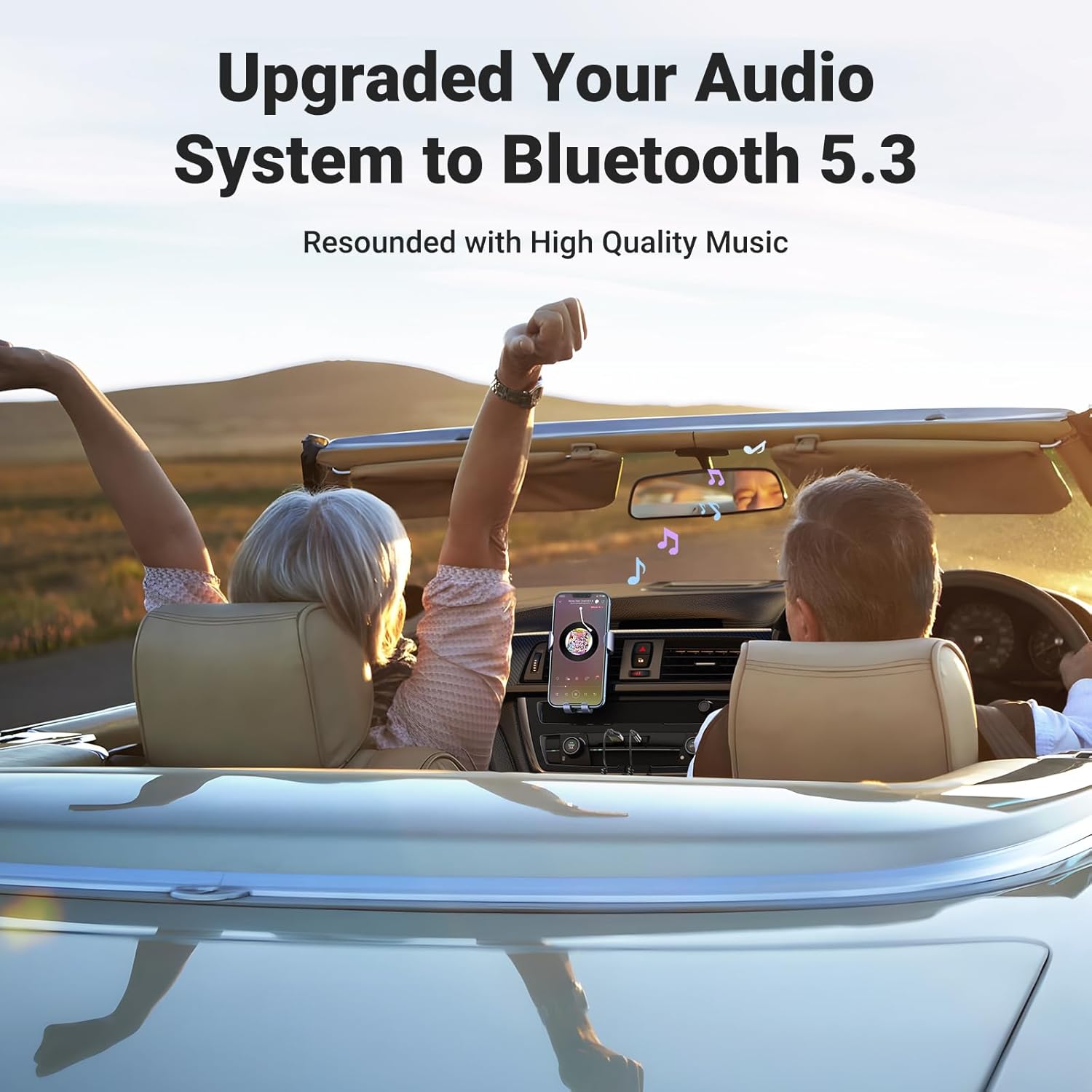 UGREEN Aux to Bluetooth 6.0 Adapter 3.5mm Bluetooth Receiver for Car USB 2.0 to 3.5mm Jack Kit with Built in Microphone Aux Input for Hands Free Calls Compatible with Car Speaker a