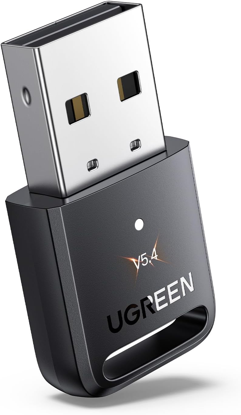 UGREEN Bluetooth 5.4 Adapter for PC, EDR USB Dongle, 5-Devices Connect, Bluetooth Transmitter Receiver for Wireless Keyboard, Mouse, Speaker, Headset, Support Windows 11 10 8.1
