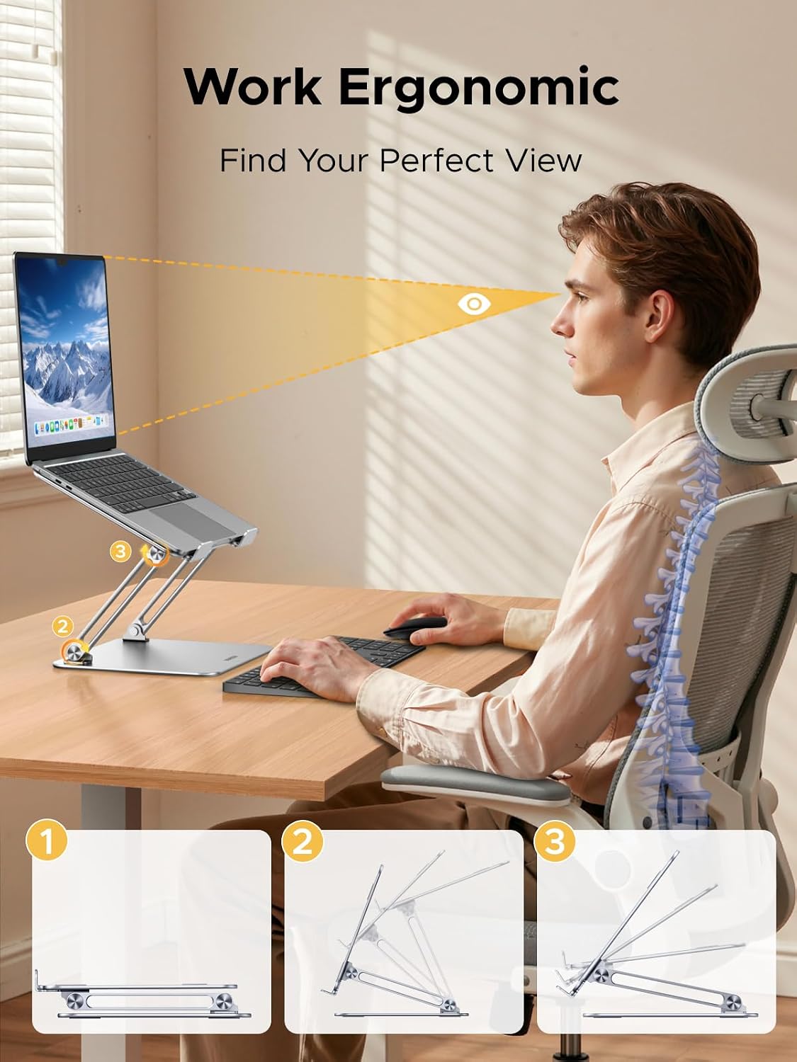 UGREEN Laptop Stand for Desk for MacBook Air Pro Adjustable 10-17.3''