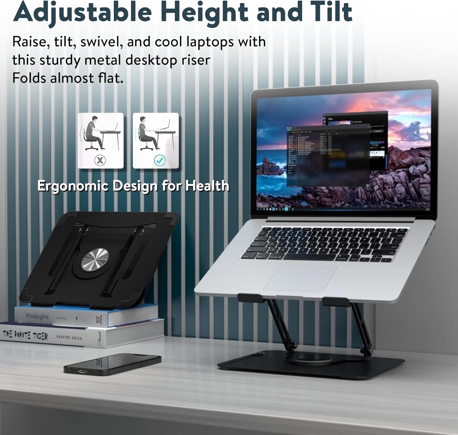 Uncaged Ergonomics Swivel Laptop Stand 2.0 thumbnail 4