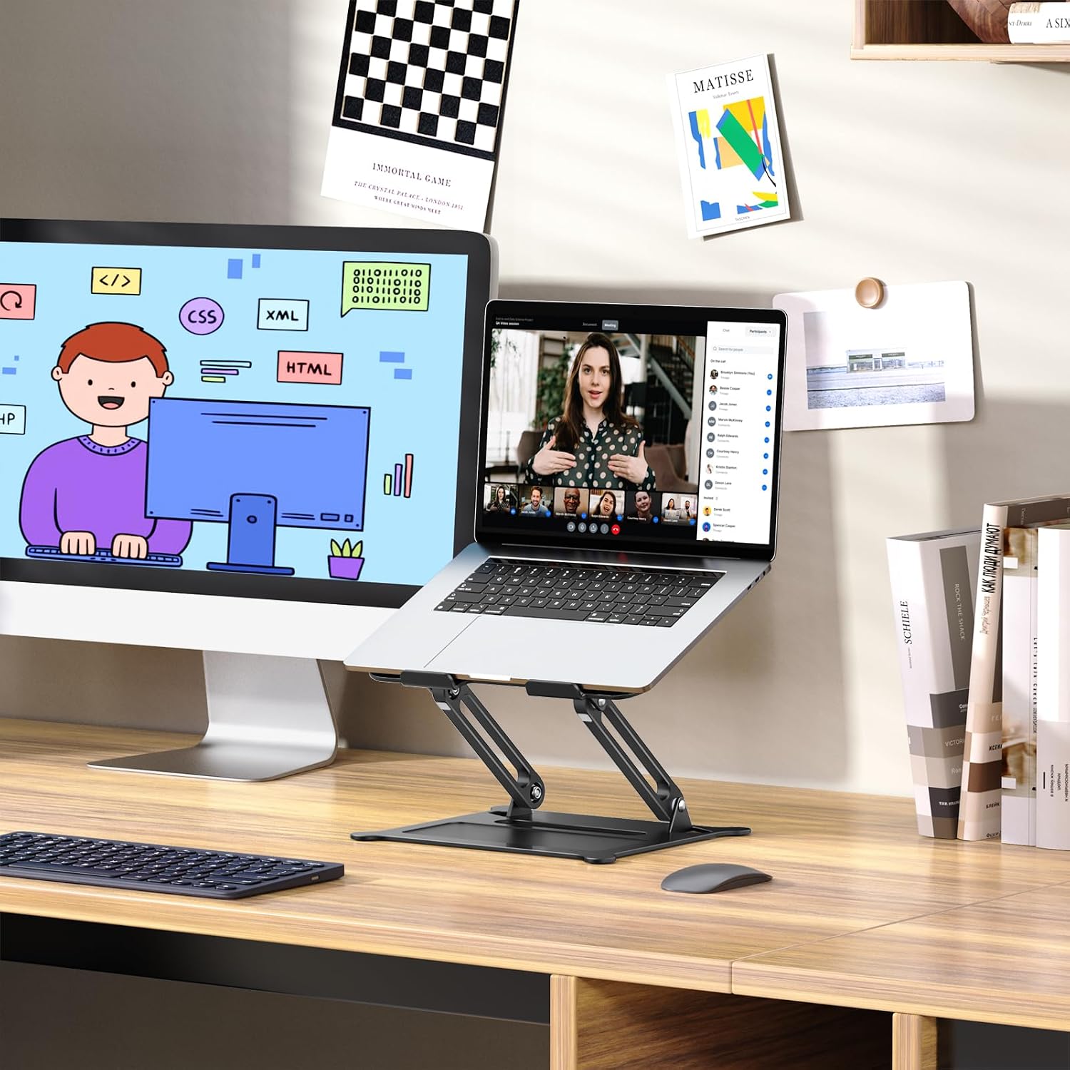 Urmust Laptop Notebook Stand Holder, Ergonomic Adjustable Ultrabook Stand Riser Portable with Heat-Vent Compatible with MacBook Air Pro, Dell, HP, Lenovo Light Weight Aluminum Up t