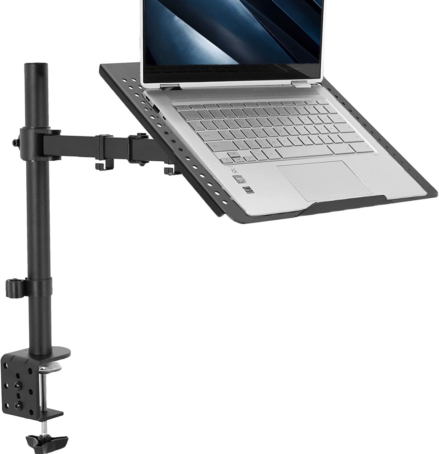 VIVO Single Laptop Notebook Desk Mount Stand, Fully Adjustable Extension with C-clamp, Fits up to 17 inch Laptops, Black, STAND-V001L thumbnail 1