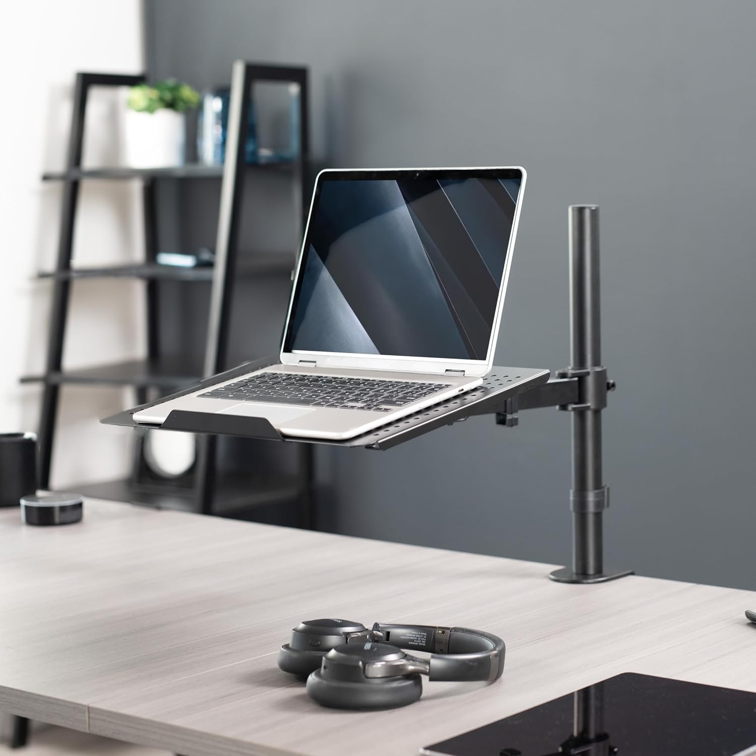 VIVO Single Laptop Notebook Desk Mount Stand, Fully Adjustable Extension with C-clamp, Fits up to 17 inch Laptops, Black, STAND-V001L thumbnail 2