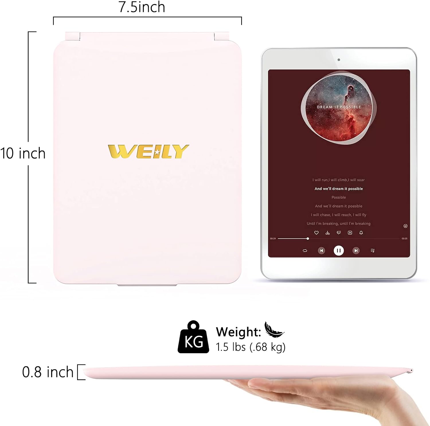Miroir maquillage lumineux rechargeable WEILY