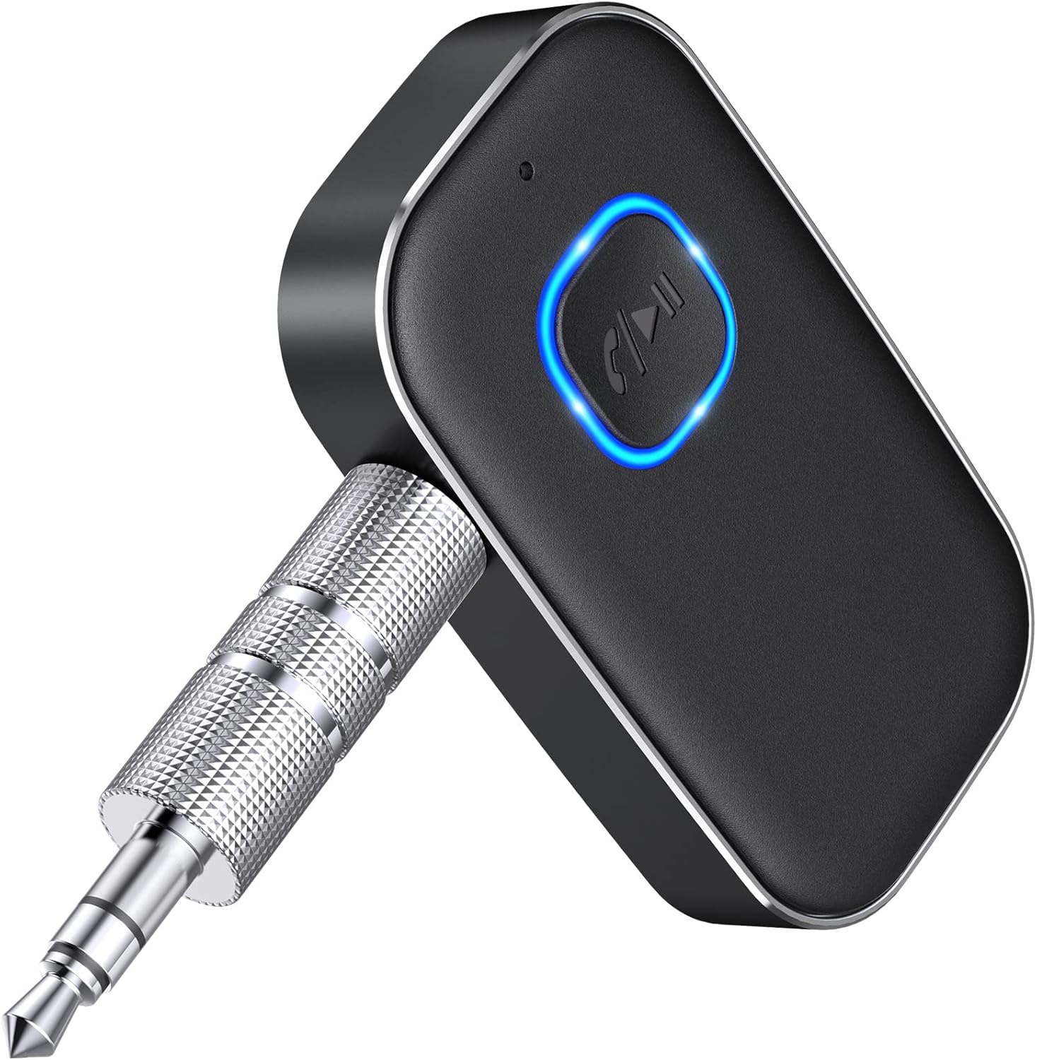 WOCBUY Bluetooth Car Adapter, 3.5mm AUX Bluetooth Receiver for Music Streaming, Wireless Music Audio Adapter with Built-in Mic, Home Stereo, Speakers Black