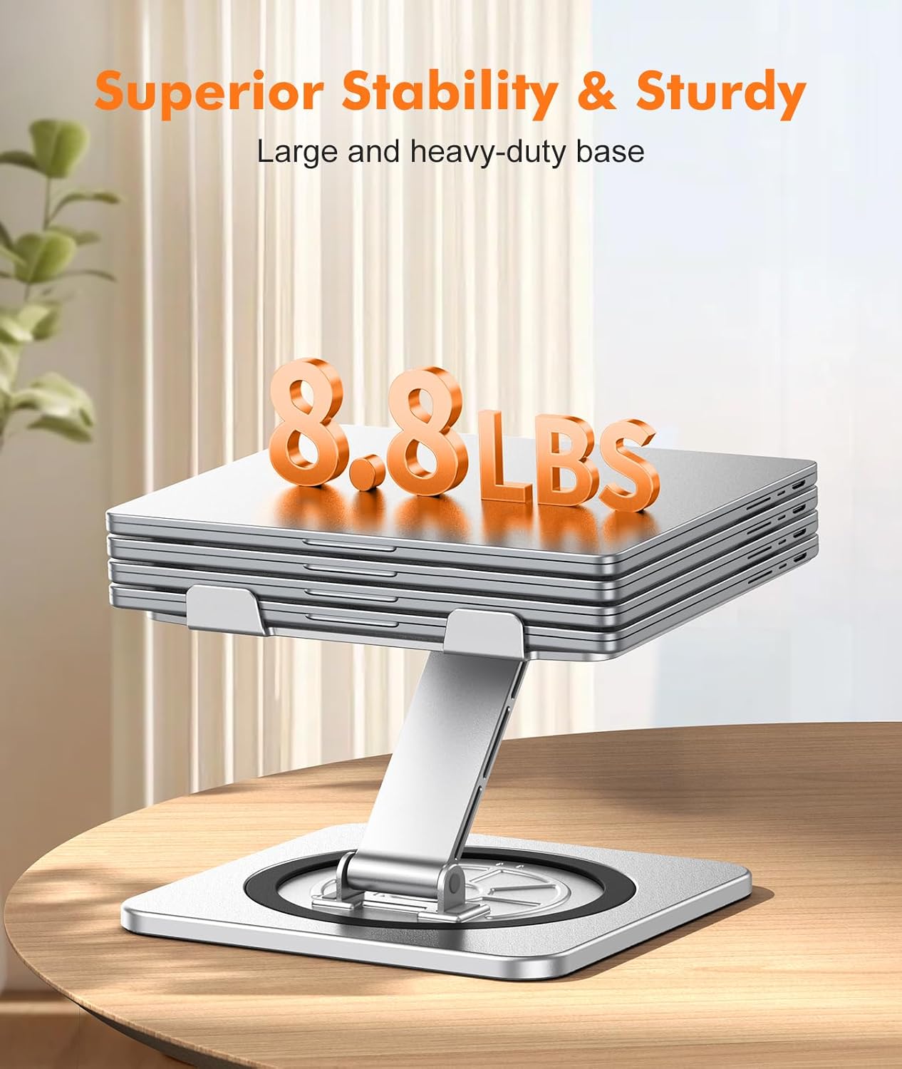 Zewwen Laptop Stand for Desk, Ergonomic Adjustable Foldable Computer Stand with Heat-Vent, Aluminium Alloy Laptop Riser Compatible with MacBook Air, Pro, Dell XPS, Samsung, 10”-16"